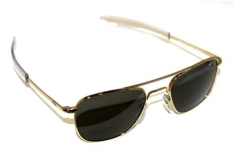 american optical original pilot eyewear 55mm gold frame with bayonet temples and true color gray