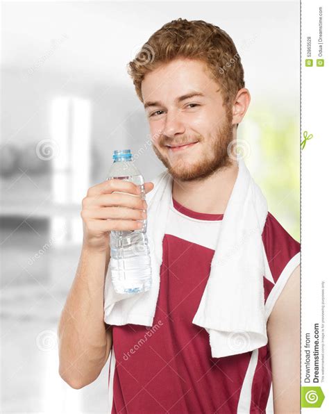 Fitness Man Drinking Water Stock Photo Image Of Aerobics 52863528