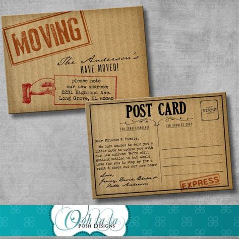 Moving Announcement Change Of Address Cards Cardboard Diy