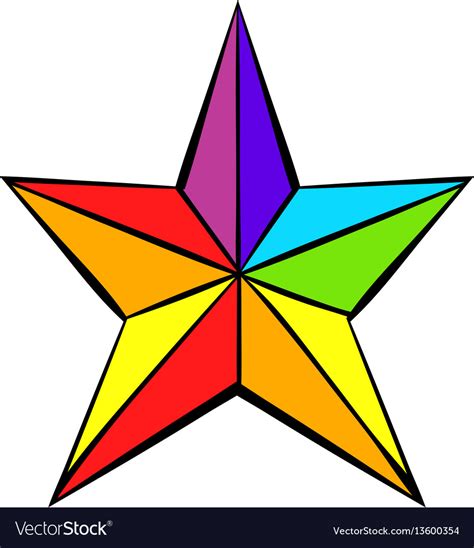 Rainbow Star Icon Icon Cartoon Royalty Free Vector Image