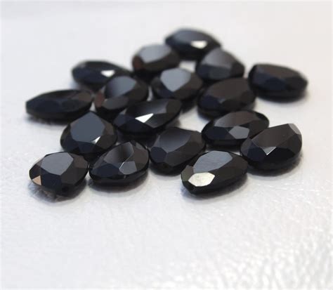 10 Pieces Natural Black Onyx Gemstone Faceted Gemstone Loose Etsy