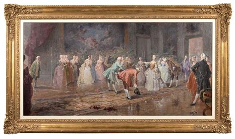 Unknown Large French Ballroom Scene Oil Painting On Board At 1stdibs