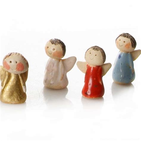 Ceramic Good Luck Mini Angels In 6 Assorted Colours Supplied At Random