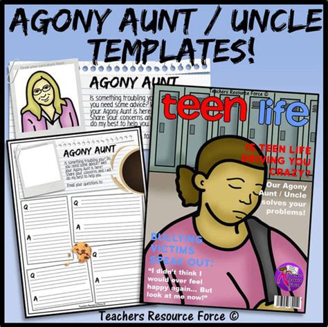 Agony Aunt Uncle Worksheets To Check Understanding Teaching Resources