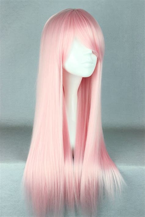 Light Pink Long Straight Wig Pastel Pink Wig Lolita Anime