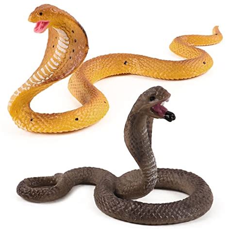 Softsense 2pcs Realistic Fake Snakes Toy Snake Figure For Halloween