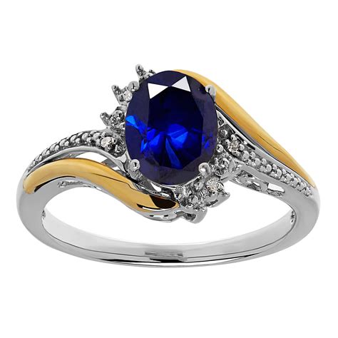 Brilliance Fine Jewelry Blue Created Sapphire Birthstone And Diamond