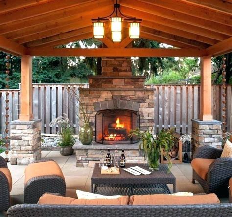 Fireplace Covered Outdoor Patio Fire Pit