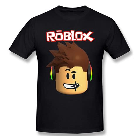 Roblox Smile Face Music Mens Cotton T Shirt Casual Short Sleeve Shirts