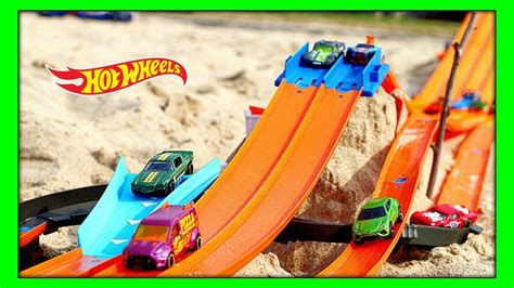 Hot wheels wall tracks brings stunts speed turns and tricks to new heights wall tracks is a wall mounted. HOT WHEELS SAND TRACK RACE - YouTube