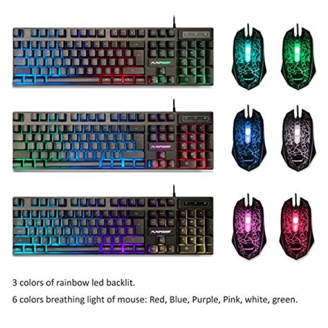 Flagpower Rgb Backlit Keyboard And Mouse Adjustable 3 Color Rainbow