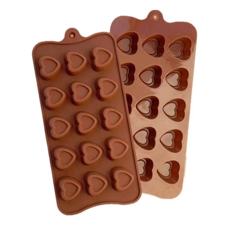 15 cavity deep heart shape silicone chocolate mould