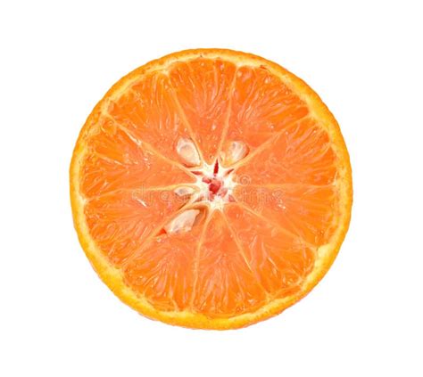 Orange Fruit Half Sliced Isolated On White Background Stock Image