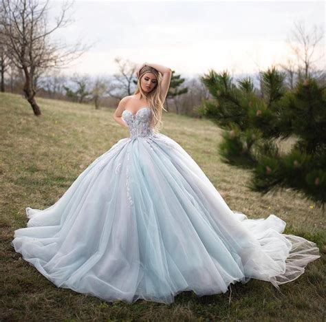 Princess Quinceanera Dresses Ball Gown Sexy Sweetheart Tulle Light Blue