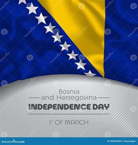 Bosnia and Herzegovina Happy Independence Day Greeting Card, Banner