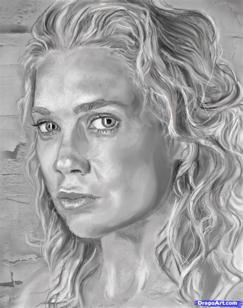 How To Draw Andrea Andrea From The Walking Dead Laurie Holden Step