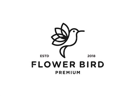 Premium Vector Hummingbird Combination With Flowers Logo Design