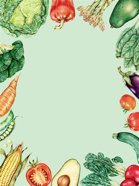 Download Premium Illustration Of Fresh Vegetables Frame Psd Hand Drawn