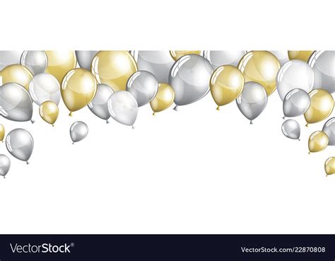 Silver And Gold Balloons Royalty Free Vector Image
