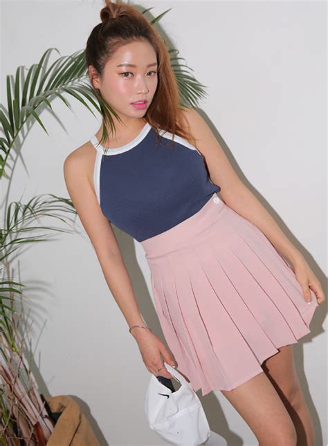 [stylenanda] Zippered High Waist Tennis Skirt Kstylick Latest Korean Fashion K Pop Styles