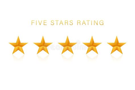 Five Golden Rating Star On White Background Vector Stock Illustration