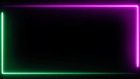 Pink And Light Green Neon Light Glowing Border Frame Template After