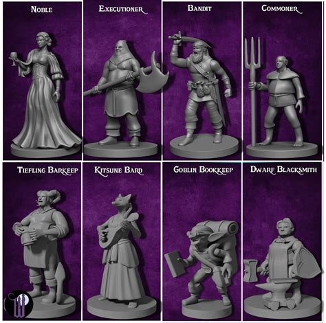 Buy 29 Heroic Townsfolk Fantasy Miniatures Set For Dnd Miniatures