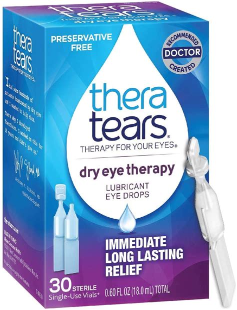 Buy Theratears Eye Drops For Dry Eyes Dry Eye Therapy Lubricant Eyedrops Preservative Free 30