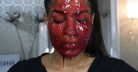 Do you suffer from acne? YouTuber DIYs Brightening Face Mask That Looks Like Blood ...