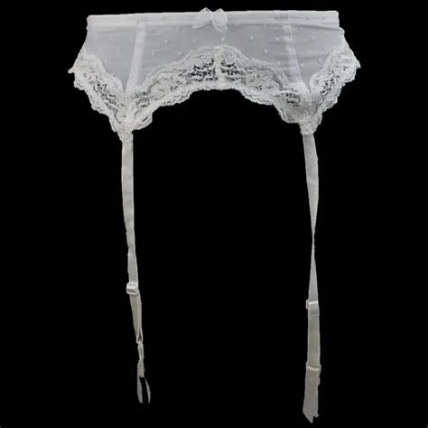 Solid White Garters Women Lace Floral Suspenders For Stockings Metal Buckle Sexy Garter Belts