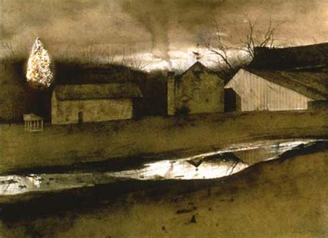 Andrew Wyeth Last Light During Christmas 1988 At Brintons Mill In