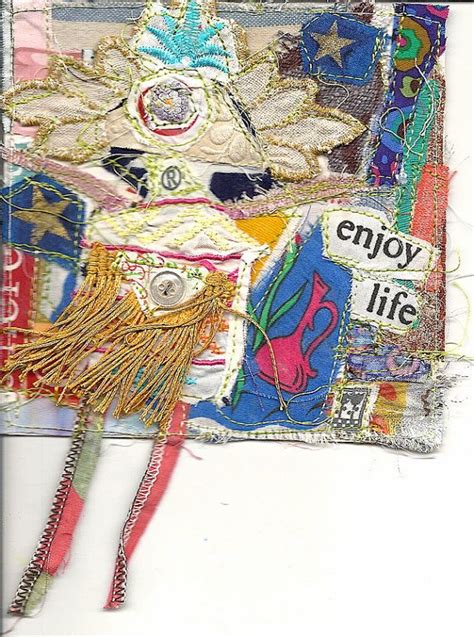 Enjoy Life Original Fabric Collage 205 Of 366 Etsy