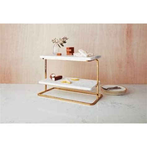 Studio 3bᵀᴹ 2 Tier Marble Server In Goldwhite 1 Unit Ralphs