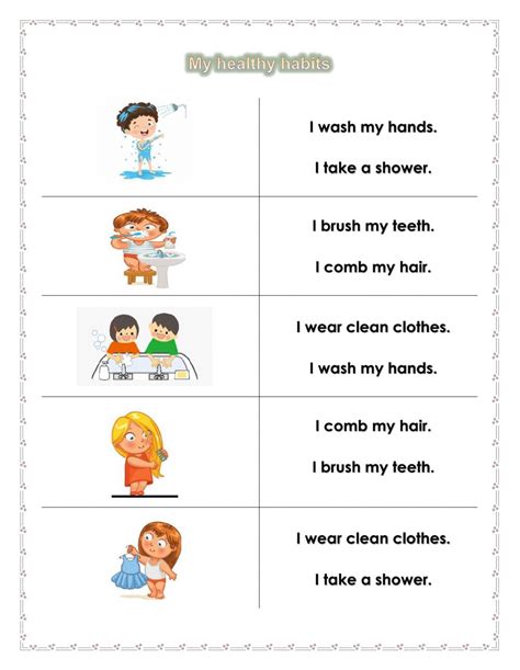 Hygiene Worksheets For Elementary Students