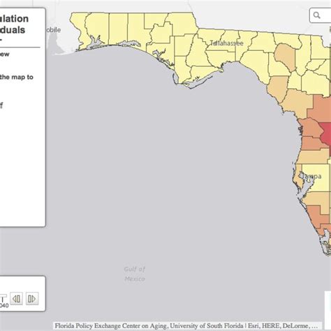 Projected Florida County Population Percentages For Individuals Age 85 Download Scientific