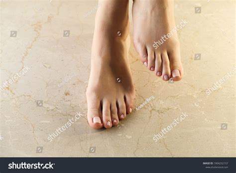 Perfect Pedicured Female Feet On Marble Stock Photo 1904232157