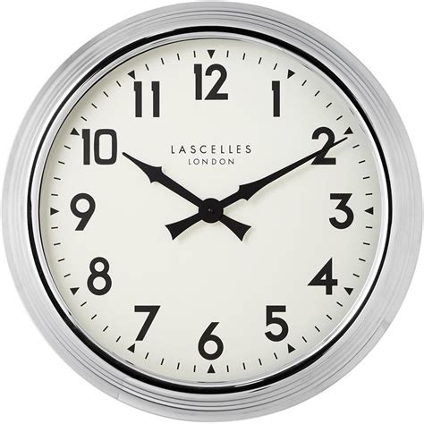 A Large Chrome Wall Clock 60cm Large Clocks