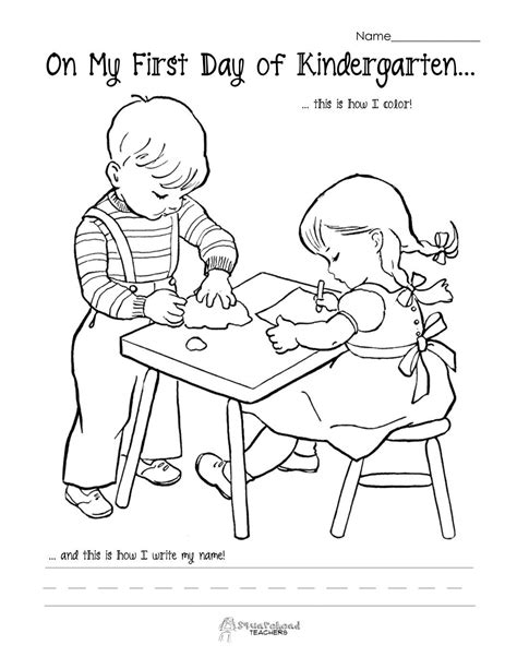 16,885 first day of school sign. Kindergarten Coloring Pages and Worksheets | Kindergarten ...