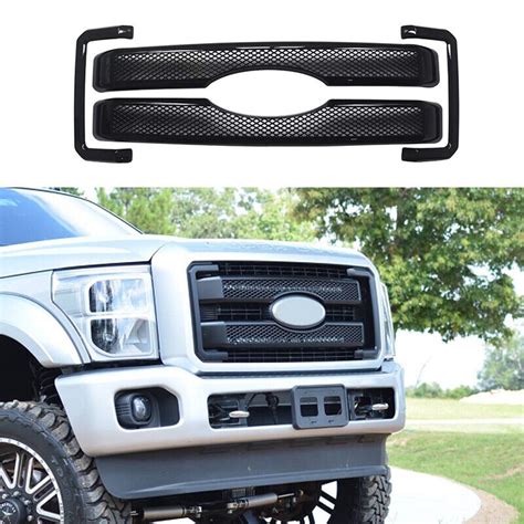 For 2011 2016 Ford F250 F350 F450 F550 Black Grille Grill Cover Overlay