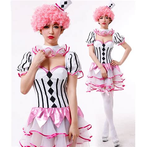 sexy harlequin circus clown costume women halloween harley quinn jester coplay fantasy dress