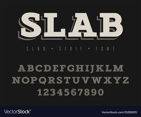 Slab Serif Font 001 Royalty Free Vector Image Vectorstock
