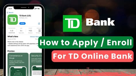 How To Apply Activate Td Online Banking Youtube
