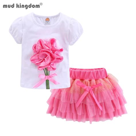 Mudkingdom Cute Girls Outfits Boutique 3d Flower Lace Bow Tulle Tutu