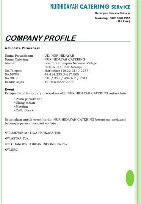 Contoh Proposal Company Profile Coretan