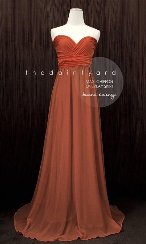 Tdy Burnt Orange Maxi Short Bridesmaid Prom Dress Infinity Etsy Uk Burnt Orange Bridesmaid