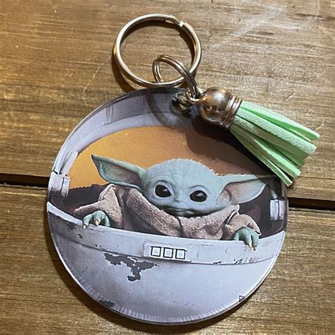 The Child Tassel Keychain Baby Yoda Keychain Grogu Etsy