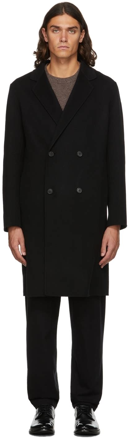 Theory Black Double Face Suffolk Coat Theory