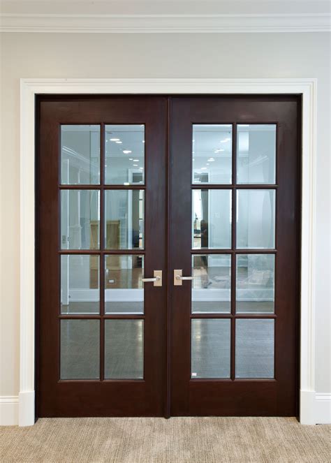 Interior Door Custom Double Solid Wood With Dark Mahogany Finish Classic Model Dbi 916 Dd