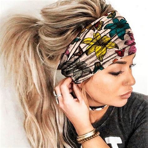New Boho Cotton Wide Turban Headwrap For Women Girls Butterfly Print
