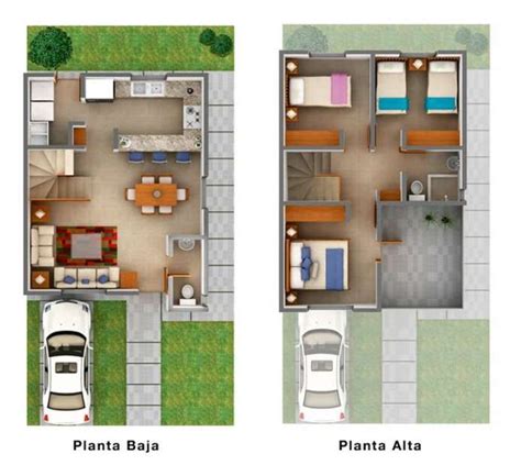 Planos De Casas Pequeñas De Dos Plantas